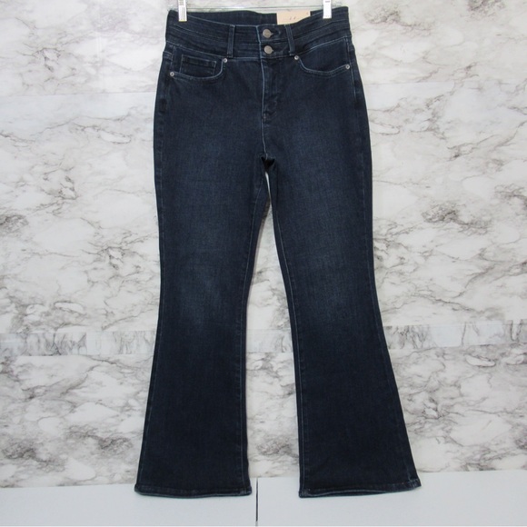 NYDJ High Rise Ava Daring Flare Denim Jeans Size 4 Paneled Waistband - Picture 3 of 17